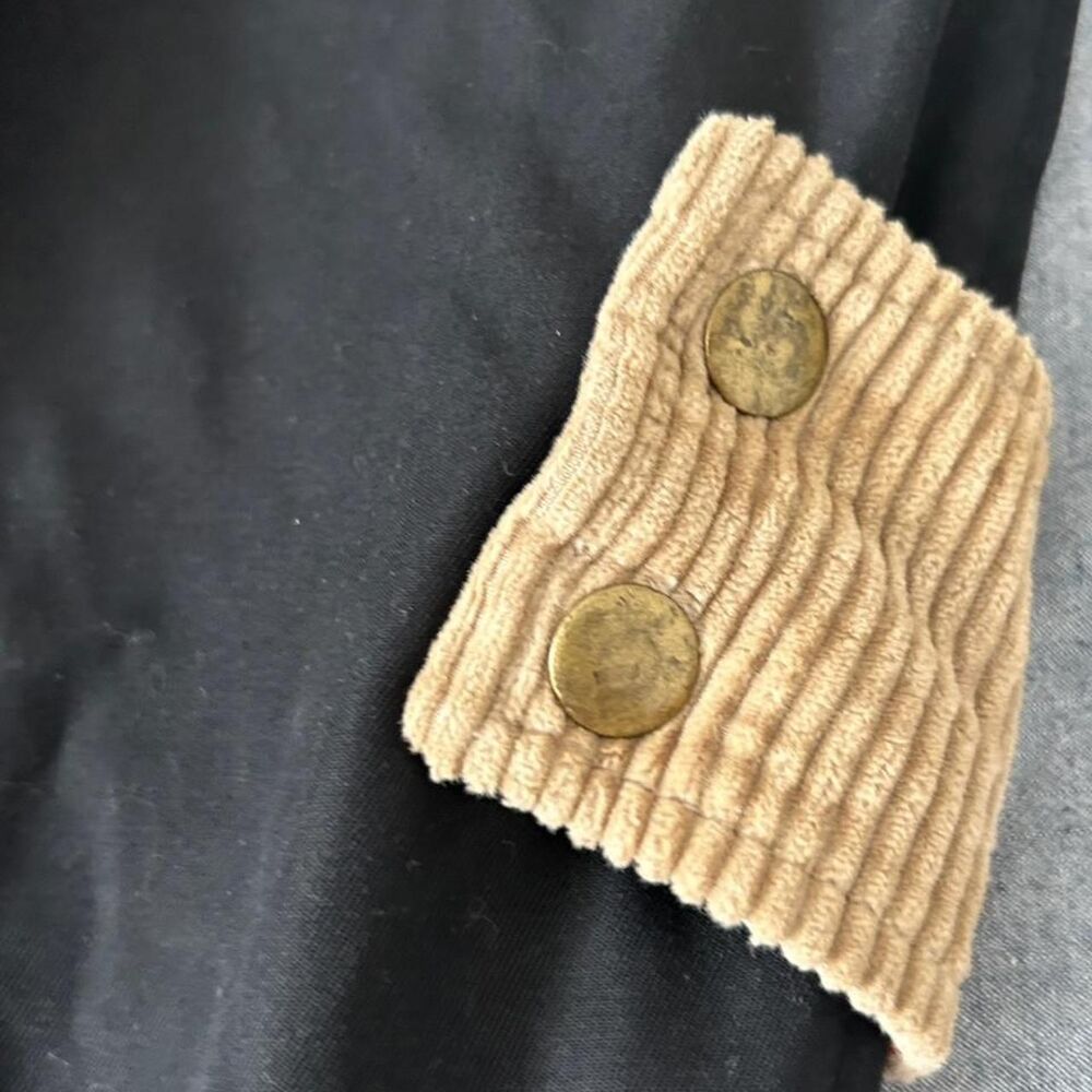 Vintage Mulberry Street Black and Tan Corduroy Poncho - Picture 3 of 6